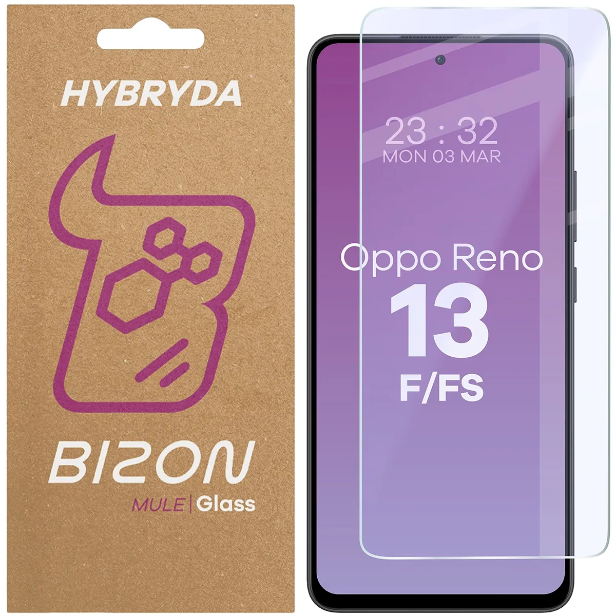 Szkło hybrydowe na ekran Bizon Hybrid Mule do Oppo Reno13 F/FS